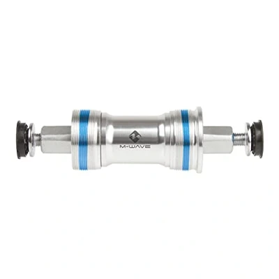 Immagine di M WAVE Carousel BB BSA Sq, Movimento Centrale Compatto Unisex Adulto, Argento/Blu, für 68 mm Gehäuse, L1: 127.5 mm, L2 31