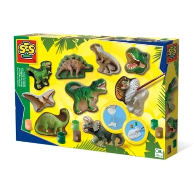 Immagine di SES Creative 01403 Versare e dipingere Dinowelt Gesso Dino Artigianato, vari colori