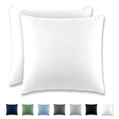Immagine di REDKEY Coppia di Federe 40 x cm, Set 2 Tessuti per Cuscino Letto, con Coperchio Ribaltabile (senza Cerniera), 100% Microfibra è morbida e traspirante，Bianco