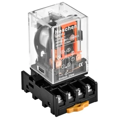 Immagine di Heschen Relè di uso MK2P I AC 220 V bobina DPDT 8 pin con presa terminale plug in PYF83A