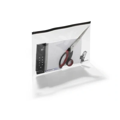 Immagine di Durable 247901 zip Bags, busta trasparente con f.to A4 per l&#039;archiviazione, trasporto e custodia di documenti, nero, confezione da 5 pezzi
