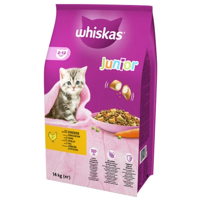 Immagine di Whiskas Junior Pollo Crocchette per gatti Set %: 2 x 14 kg