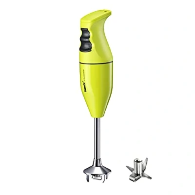 Immagine di bamix Frullatore a immersione acciaio EO140 CLASSIC incl. lama multiuso in inox, 140 watt, 2 velocità, Made Switzerland, Lime/nero
