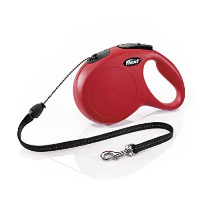 Immagine di flexi New Classic Guinzaglio Retrattile per Cani (Corda), 7,9 m, Medio, Rosso