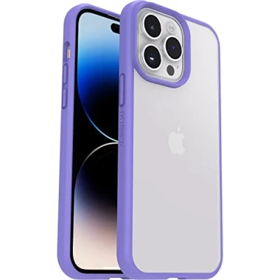 Immagine di Cover per iPhone 14 Pro Max OtterBox Sleek, resistente a shock e cadute, testata norme anti caduta MIL STD 810G, Protezione Antimicrobica, Trasparente/Viola, Senza Retail Package
