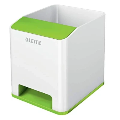 Immagine di Leitz Portapenne con amplificatore del suono Dual Color, Gamma WOW, Bianco/Verde, 53631054