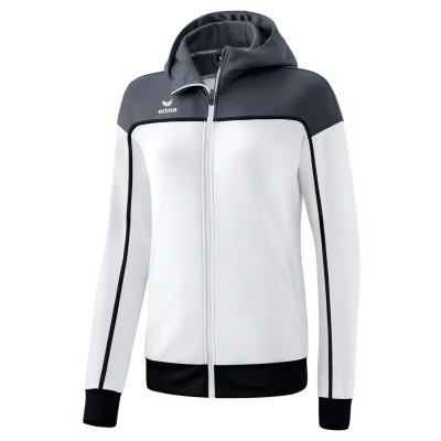 Immagine di Erima Change By Giacca da Allenamento con Cappuccio, bianco/slate grey/nero, 34 Donna
