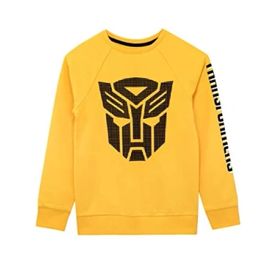 Immagine di Transformers Felpe Senza Cappuccio per Ragazzi Autobots Giallo 6 7 Anni
