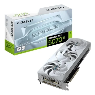 Immagine di Gigabyte GeForce RTX 5070 Ti EAGLE OC ICE SFF 16G Scheda Grafica 16GB GDDR7, 256 bit, PCI E 5.0, 2542 MHz Core Clock, 3 x DP 2.1a, 1 HDMI 2.1b, NVIDIA DLSS 4, GV N507TEAGLEOC 16GD