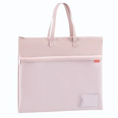 Immagine di Cartella portadocumenti formato A4, in rete, con cerniera, impermeabile, chiusura a zip, per studenti, forniture ufficio, viaggi, colore: rosa