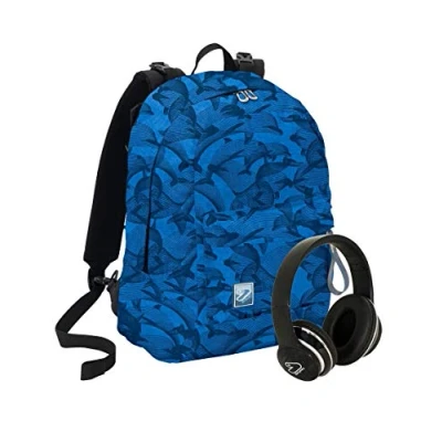 Immagine di Zaino SEVEN THE DOUBLE SPECIAL EDITION Eco material Blu Cuffie wireless 2 zaini in 1 REVERSIBILE