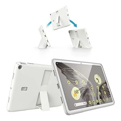 Immagine di Speck Custodia e supporto per tablet Google Pixel 2023, parte posteriore completa, sottile, resistente ai graffi, protezione dalle cadute cavalletto regolabile, funziona con dock altoparlanti di
