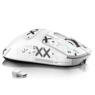 Immagine di ATTACK SHARK X3MAX 49g SUPERLIGHT Mouse with Tape, PixArt PAW3950 Gaming Sensor, BT/2.4G Wireless/Wired Mouse, 6 Adjustable DPI 42000, 200 Hrs Battery, Office Mice for Win11/Xbox/PS/Mac (White)