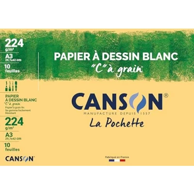 Immagine di CANSON Zeichenpapier C à Grain, DIN A3, 224 g/qm