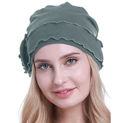 Immagine di osvyo Chemo Copricapo Turbante Cap per Donne Cancro Beanie Perdita Di Capelli Sigillato Imballaggio Azzurro Grigio