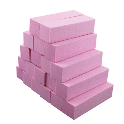 Immagine di Soleebee Lime e Buffer per unghie Mattoncini Blocchi levigatura chiodo Tampone lucidatura professionale Bloccante in corindone (20 pezzi Rosa)