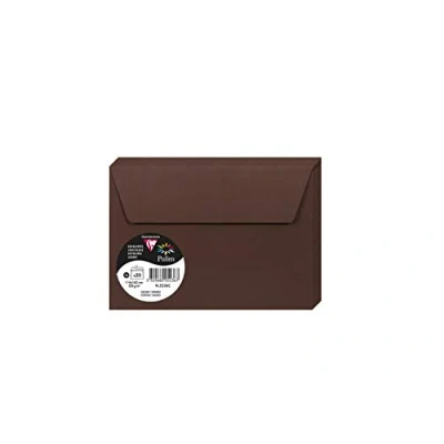 Immagine di Clairefontaine 5236C Pacco da 20 Buste autoadesive Formato C6 11,4x16,2cm 120g/m² Color Cacao Inviti Eventi e Corrispondenza Gamma Pollen Carta Premium Liscia