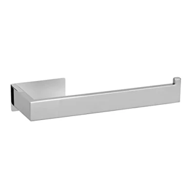 Immagine di WENKO Turbo Loc Genova Shine Portasciugamani decorativo da parete in acciaio inox per il fissaggio senza foratura, ideale bagno o WC degli ospiti, 19,4 x 4,4 7,6 cm, lucido