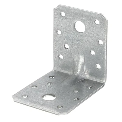 Immagine di Alberts 837556 Squadretta di giunzione angolare rinforzata con nervatura rinforzo, confezione per artigiani, zincata procedimento Sendzimir, 70 x 55 mm, Set da 50
