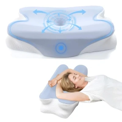 Immagine di BBWELL Cuscino Cervicale per Dormire,Cuscino Ortopedico,Ergonomico Memory Foam Dormire di Lato, Supini e a Pancia in Giù Allevia Il Dolore Al Collo Alle Spalle