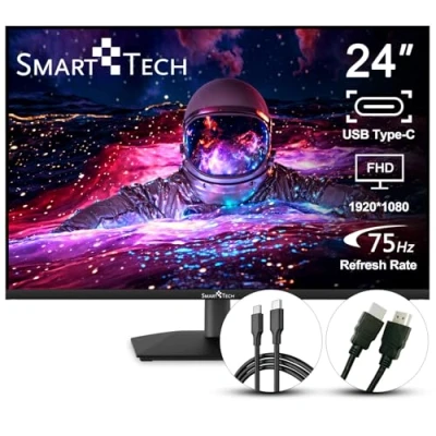 Immagine di MONITOR SMART TECH 238N01FIF 23.8&quot; LED FULL HD IPS 4ms 1000:1 USB C VGA HDMI BLACK