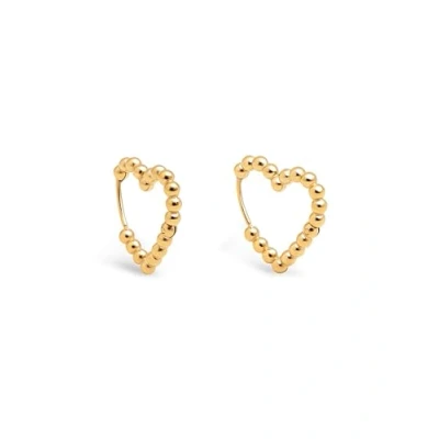 Immagine di SINGULARU Orecchini Cora Dots in Acciaio con finitura Placcata Oro 18Kt Motivo a Cuore e Chiusura Congo/Click Gioielli da Donna Varie Finiture