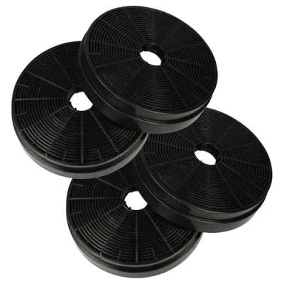 Immagine di vhbw 4x filtro a carboni attivi compatibile con Klarstein Aurica 60, 90, Aurora, Balzac Silent cappe aspiranti 17,5 cm