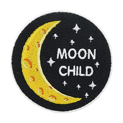 Immagine di Finally Home Moon Child toppa termoadesiva Toppe con luna e stelle, spaziale
