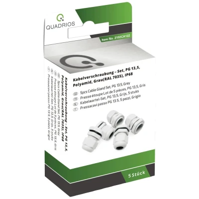 Immagine di Quadrios 2102CA122 Assortimento di pressacavi PG13.5 PA66 Grigio luminescente 1 KIT