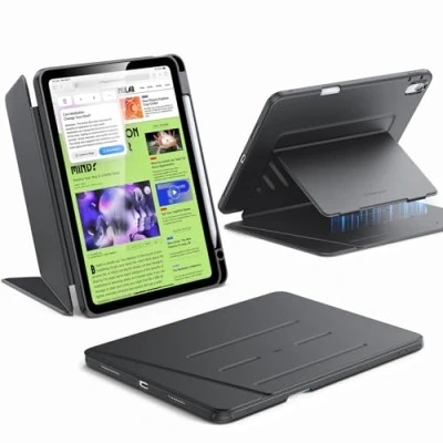 Immagine di ESR Cover per iPad Air 11 (2025/2024), di 5a/4a Gen (2022/2020), Custodia con Supporto Verticale, Angolazioni Multiple, Ultra Stabile Pencil, Serie Ibrida Flip, Nero