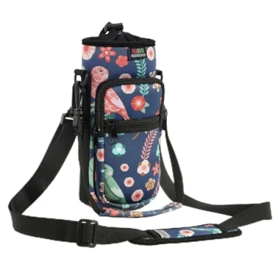 Immagine di Nuovoware Borsa per Borraccia in Neoprene da 25oz/710ml, Custodia Bottiglia con Tracolla Regolabile Maniglia e Tasche Portatile Porta Ciclismo, Campeggio Verde