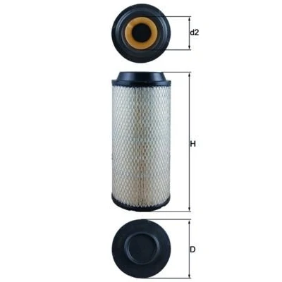 Immagine di MAHLE ORIGINAL LX 1687 filtro aria 366,0 149,0 Cartuccia MITSUBISHI: L200 III Pick up, / Triton IV up