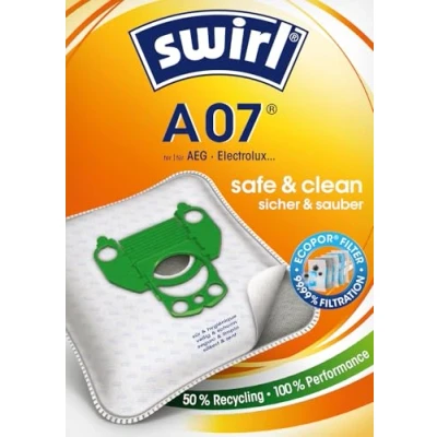 Immagine di Swirl MicroPor Plus Sacchetti per aspirapolvere AEG, Electrolux, Progress e Volta, 10 Pezzi + 2 filtri, Cartone, Marrone