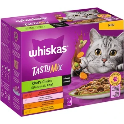 Immagine di Whiskas Tasty Mix in buste Pacco misto 48 x 85 g Umido per gatto Scelta dello Chef Salsa