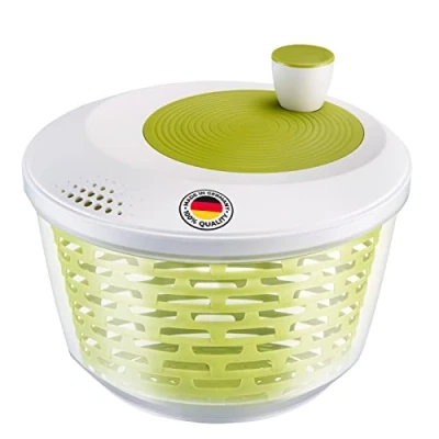 Immagine di Westmark Centrifuga per insalata, Capacità: 4,4 litri, ø 23,5 cm, Plastica, Senza BPA, Spinderella, Colore: Trasparente/Bianco/Verde, 2430224A