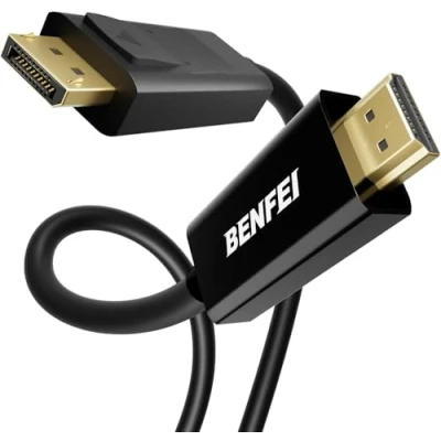 Immagine di BENFEI Cavo DisplayPort a HDMI 4K 1,8M 2 Confezioni,Unidirezionale Computer Monitor,DP 1.2 1.4 compatibile con HP ThinkPad AMD NVIDIA desktop