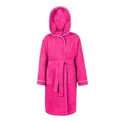 Immagine di LAYNENBURG Premium Accappatoio per Bambini e Ragazzi con cappuccio Ragazzo Ragazza 100% Cotone OEKO TEX Standard 100 soffice spugna Taglia (146 152, Fucsia)