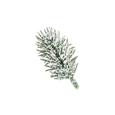 Immagine di Ideen mit Herz rami di abete decorativi, innevati, lunghezza 6,5 cm, 55 pezzi, artificiale con neve decorativa, decorazione per corona dell&#039;Avvento, verde