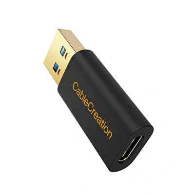 Immagine di CableCreation Adattatore da USB a C, tipo maschio C femmina di dati e convertitore ricarica per computer portatili/PC tablet