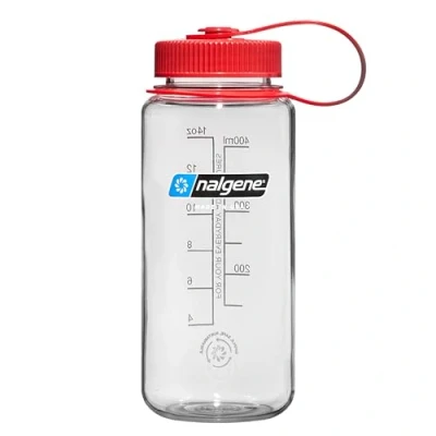 Immagine di Nalgene Sustain Borraccia in Tritan senza BPA, realizzata con materiale derivato dal 50% di rifiuti plastica, 473 ml, imboccatura larga, trasparente