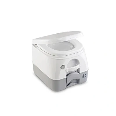 Immagine di DOMETIC 972 Toilette portatile, bianco e grigio, 9,8 l, per campeggio, camper, roulotte barca