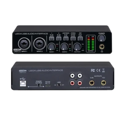 Immagine di BOMGE U204 interfaccia audio USB per PC la registrazione di musica 2x2 chitarra Mac 32 bit/192kHz podcast streaming, cantanti produttori, con 48V Mirage(U204)