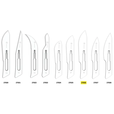 Immagine di GIMA Lame in Acciaio Inossidabili, Inox, con Punta Arrotondata Standard, Sterili, Monouso, Misura n. 22, 100 Singolarmente Confezionate