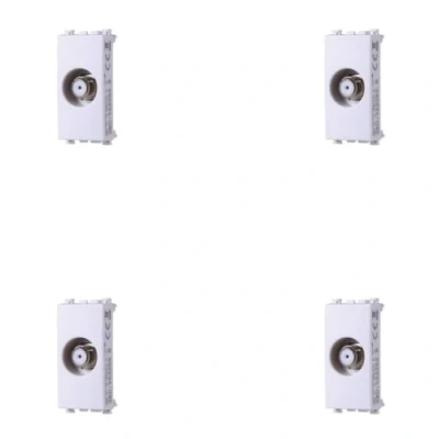 Immagine di 4 Pezzi Presa TV SAT Satellitare, Compatibile Con Vimar Arke, Colore Bianco