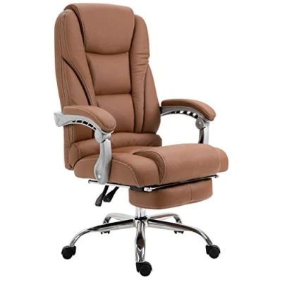 Immagine di CLP Sedia Ufficio Pacific In Similpelle I Poltrona Studio Carico Max 150 KG Pc Imbottita E Regolabile, Colore:marrone chiaro