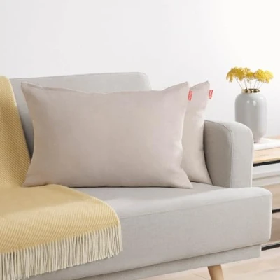 Immagine di Blumtal Federe Cuscini Divano in Ciniglia, Copricuscini Divano, Cuscino 2 Pezzi, 40 x 60cm, Taupe