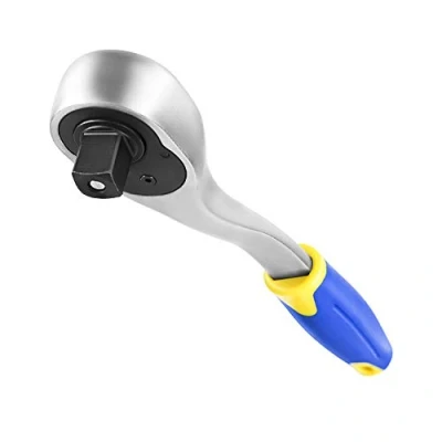 Immagine di S&amp;R Chiave a Cricchetto 1/2&quot; Reversibile con Manico Curvo Professionale. Lungo 26 cm 45 Denti