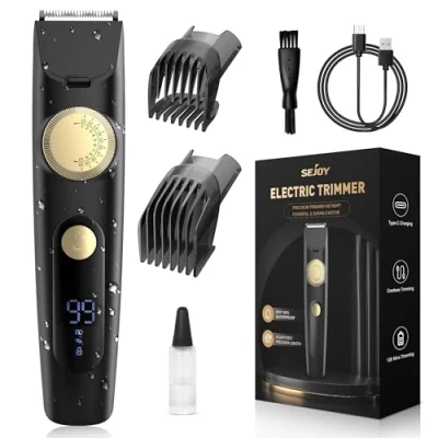Immagine di Tagliacapelli Uomo, Rasoio Elettrico per Capelli Macchinetta USB Ricaricabile Impermeabile Display a LED, Adatto Bambini, Uomini, Donne e Barbieri, nero