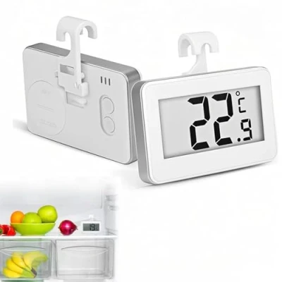 Immagine di Jinpojun 2 Pezzi Termometro Digitale del Frigorifero, Mini LCD Termometro, Freeze con Gancio, Ideale per la Casa, Ristoranti, Caffè, Bar
