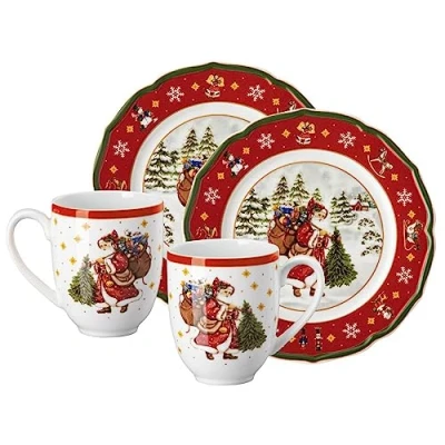 Immagine di Hutschenreuther Happy Wintertime Set da 4 pezzi, colore: Rosso